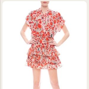 MISA floral smocked skirt dress XS